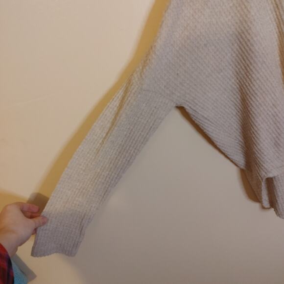 Out From Under Urban Outfitters Oatmeal Waffle Knit Sweater Size Medium M - Picture 9 of 9